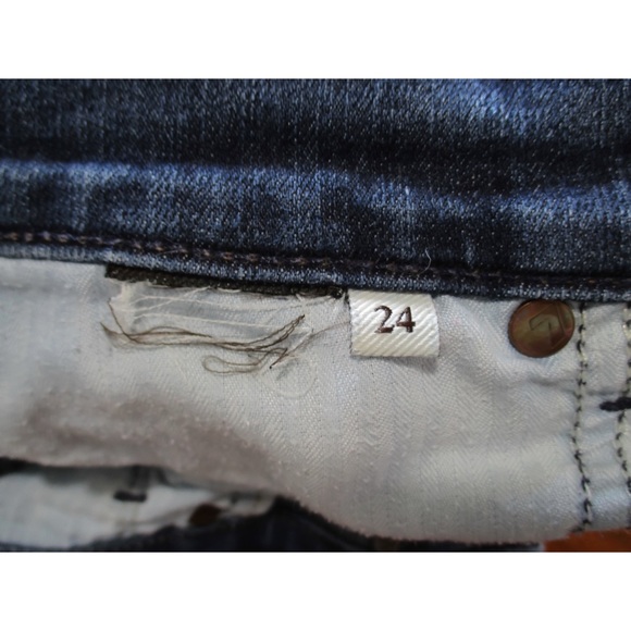 7 For All Mankind Dark Wash Straight Leg Jeans - Picture 8 of 9